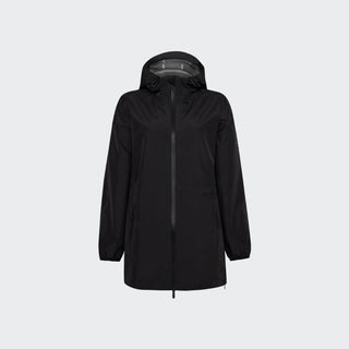 Ladies Heat-Sealed Breathable Rain Coat | Black