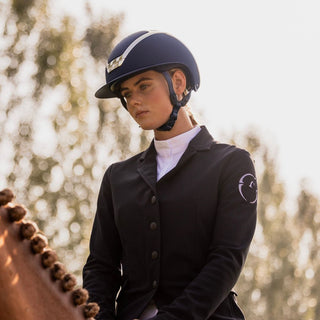 Star Lady Chrome Riding Helmet | Navy | Gold