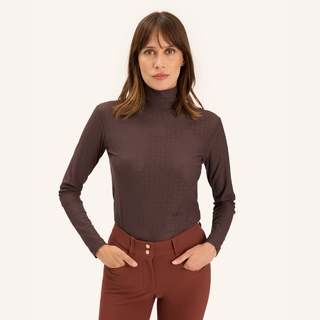 Calder Long Sleeve Training Polo | Chocolate