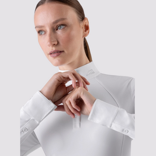 Ladies Ghitak Show Shirt With Mesh Panels | White
