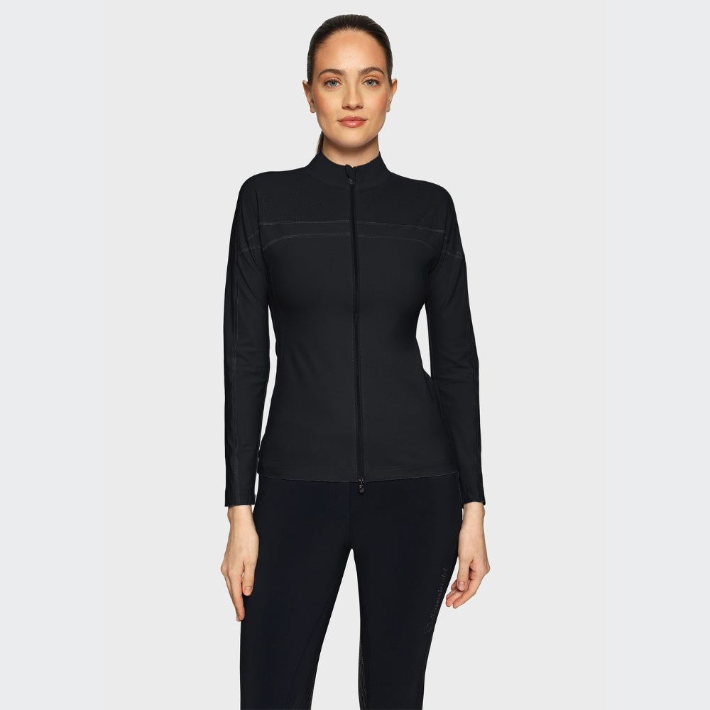 Ladies Evelya Full Zip Training Sweater | Black