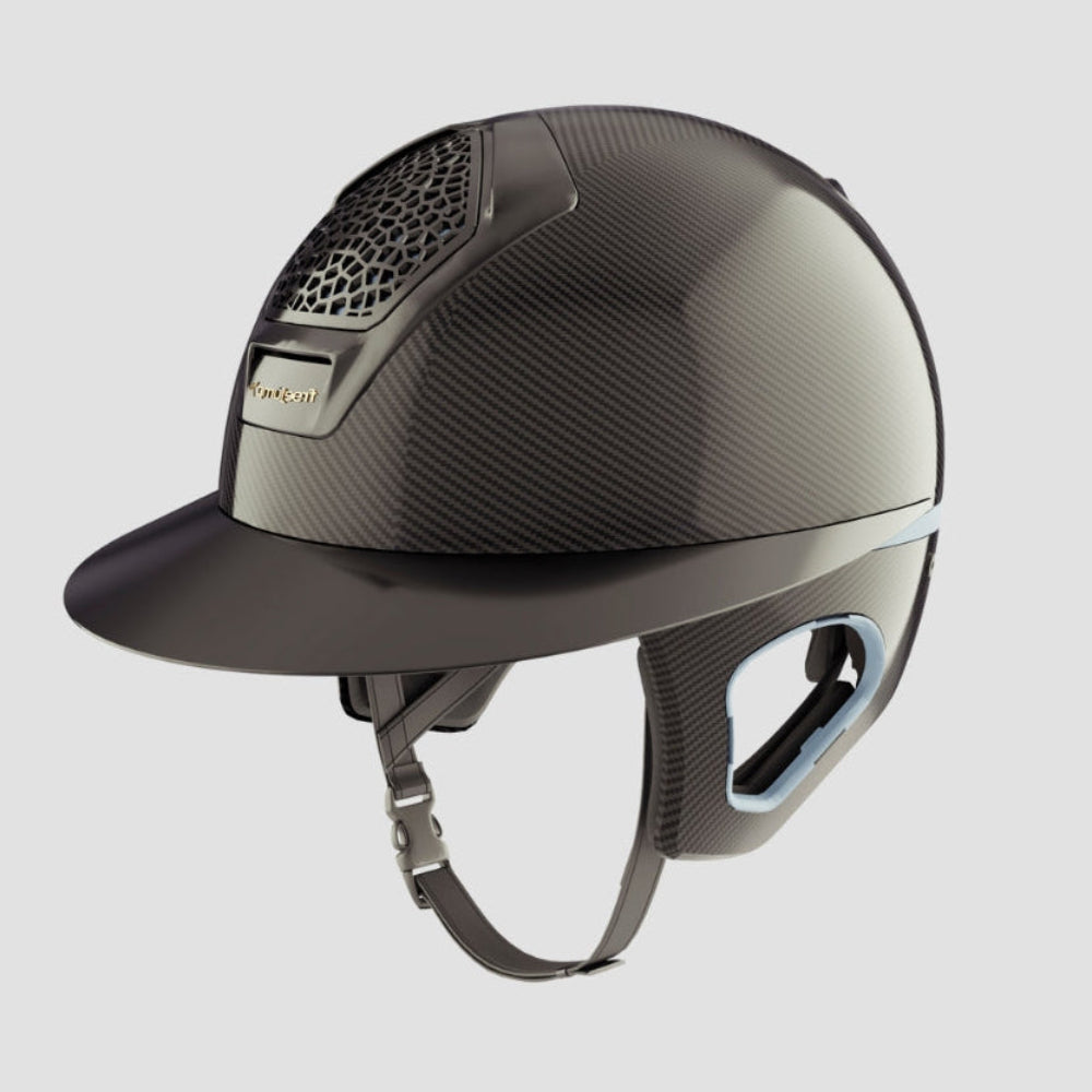 Voronoï Carbon Helmet With Temple Protection | Black | Sky Blue