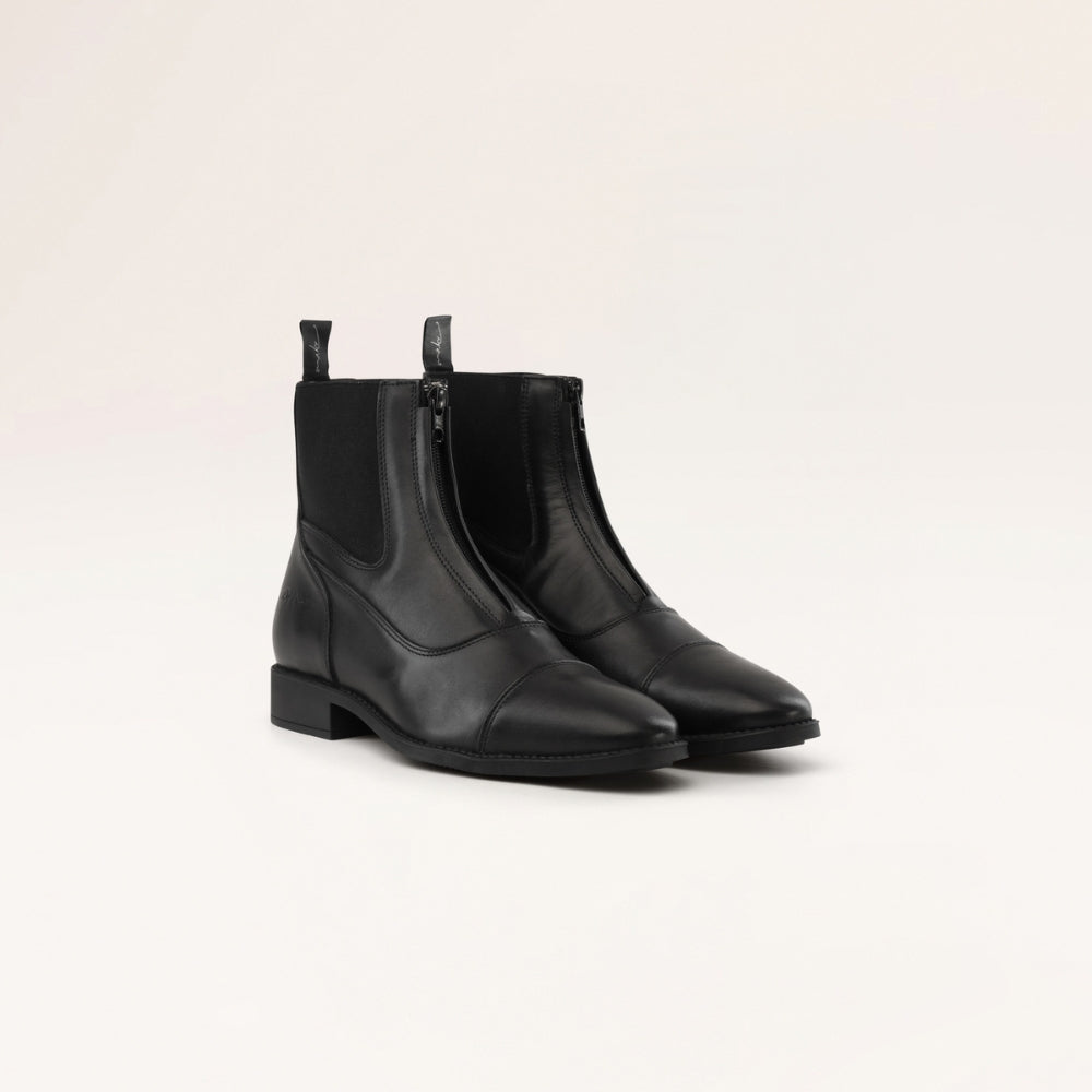 Short Boots Front Zipper | Black