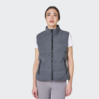 Ladies Wool Quilted Vest | Grey Melange