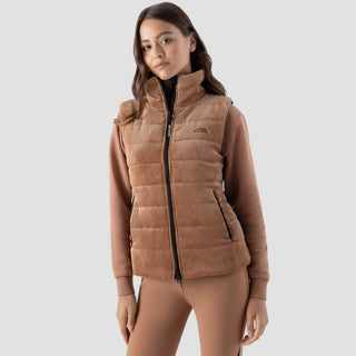 Ladies Eqsit Velvet Vest | Mocha Mousse