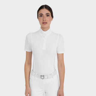 Ladies Hunter Show Shirt With Mesh Inserts | White