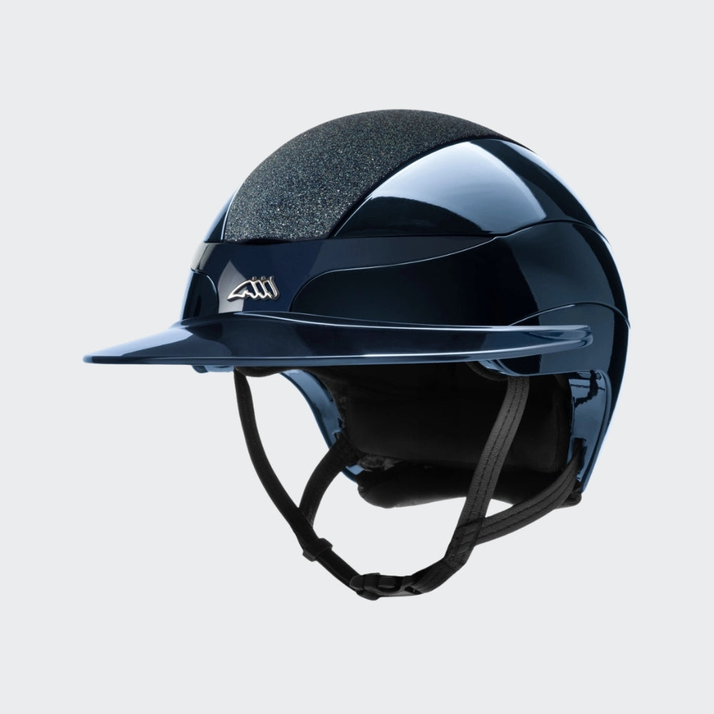 Xanto Helmet | Sun Visor | Swarovski Top | With Logo | Glossy Navy