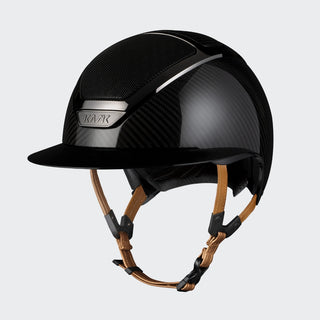 Star Lady Carbon Shine Riding Hat | Beige Chinstrap | Black