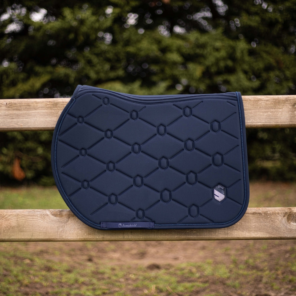 SpineShield Swarovski Jumping Saddle Pad | Navy