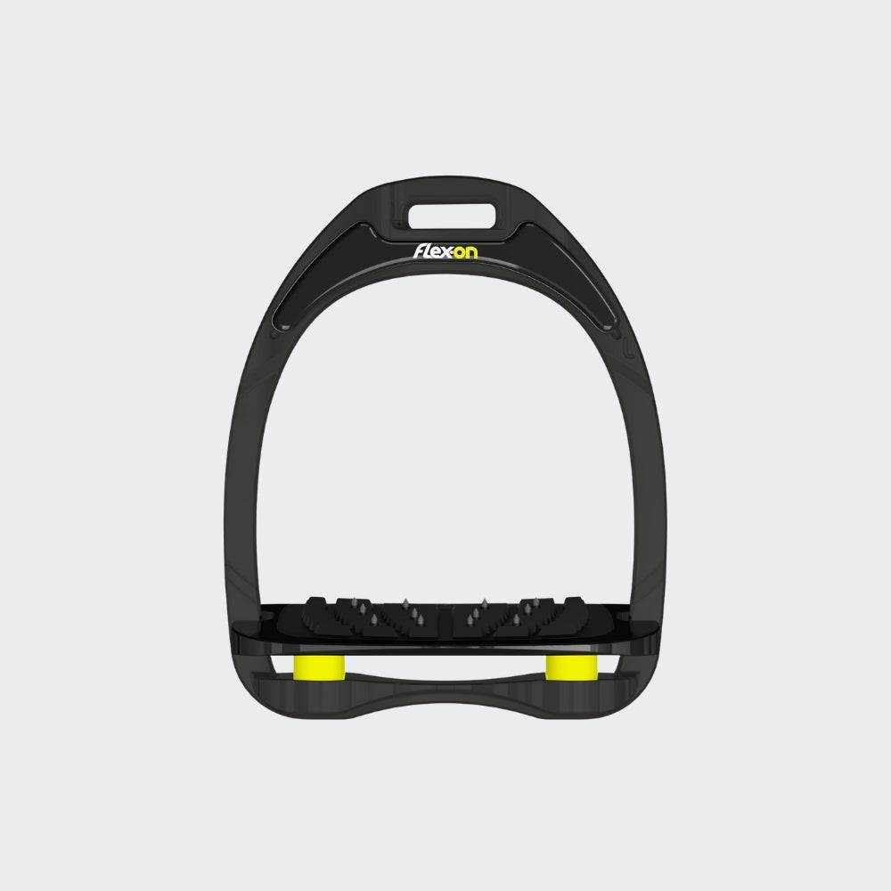 Black Aluminium Stirrups | Yellow