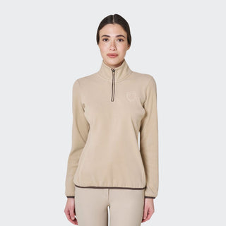 Ladies High Neck Half Zip Fleece Sweater | Cobblestone