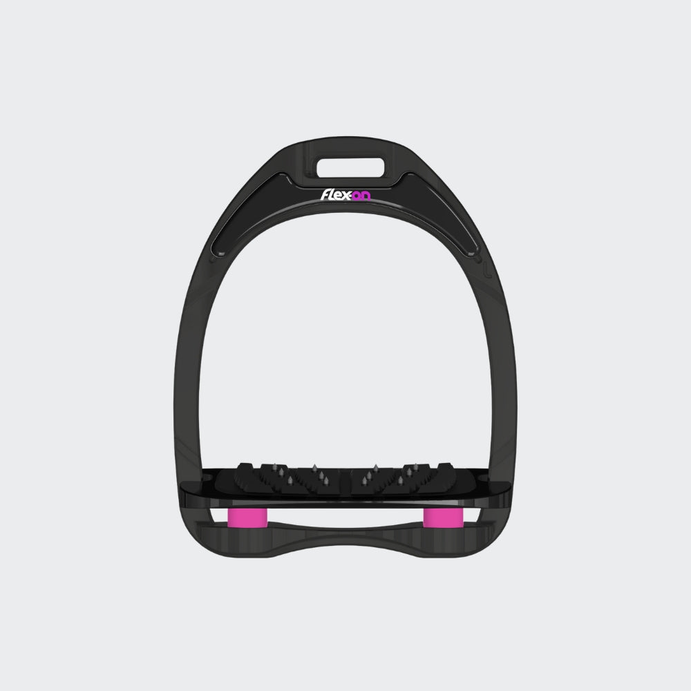 Black Aluminium Stirrups | Pink