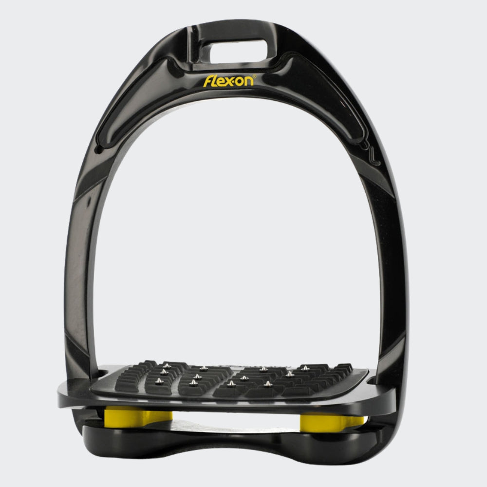 Black Aluminium Stirrups | Yellow