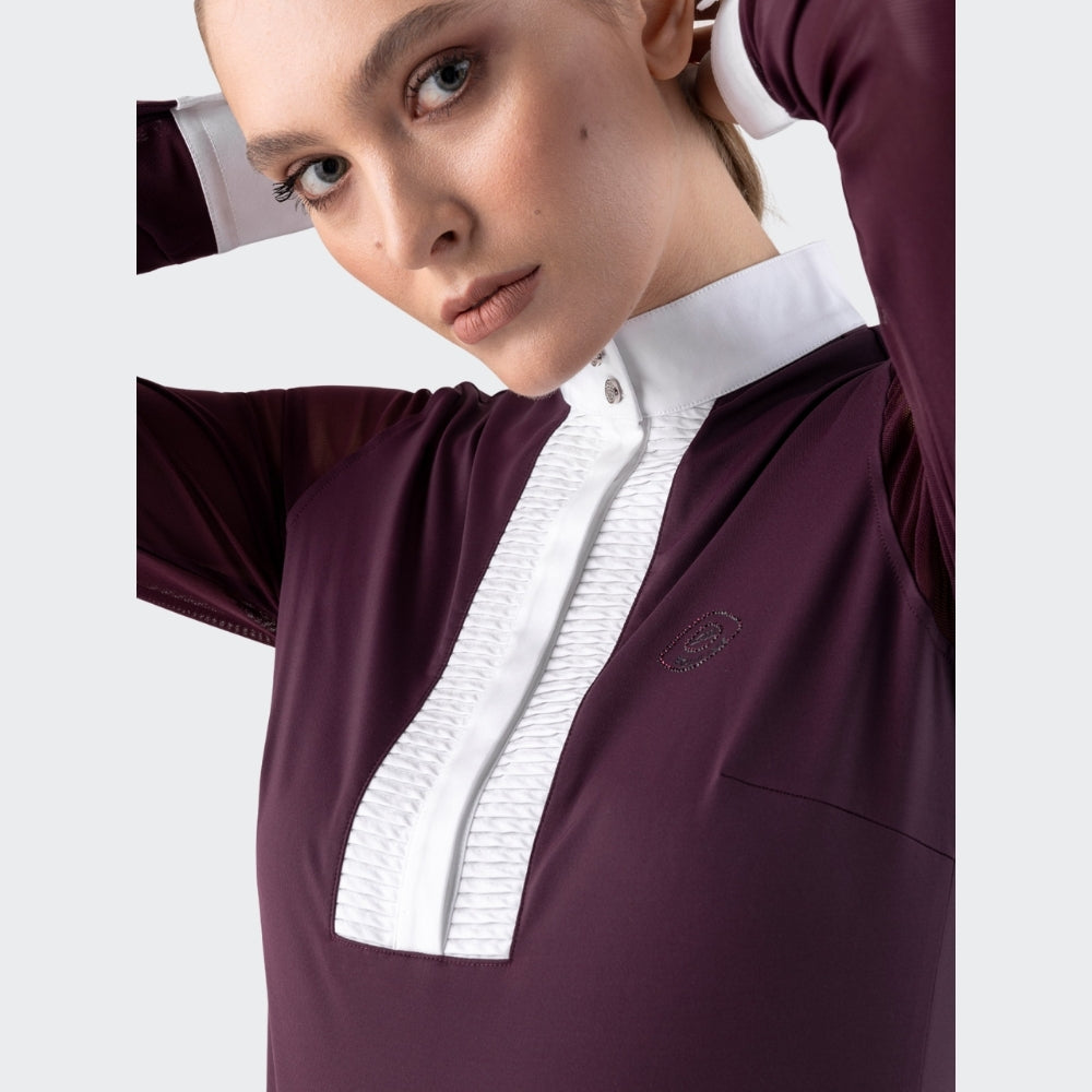 Ladies Golk Show Shirt | Long Sleeves | Burgundy