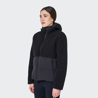 Ladies Down Coat With Teddy Inserts | Black