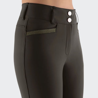 Ladies Eqcrystalek Breeches | High Rise | Olive Night