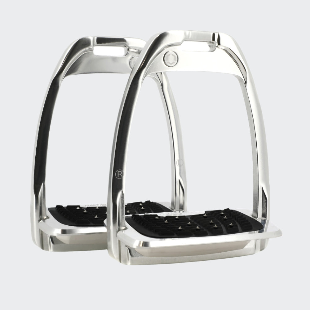 Hunter H Stirrups | Polished Aluminium | White