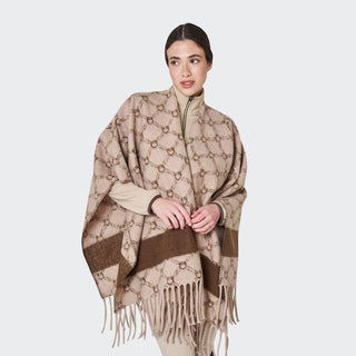 Ladies Monogram Wool Cape | Antique White
