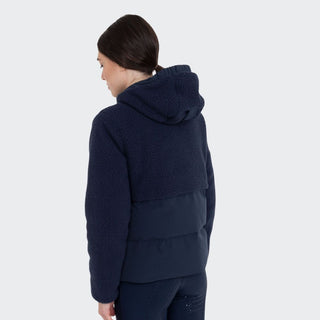 Ladies Down Coat With Teddy Inserts | Navy