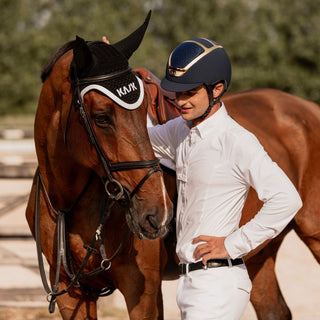 Dogma Chrome Riding Helmet | Navy | Gold
