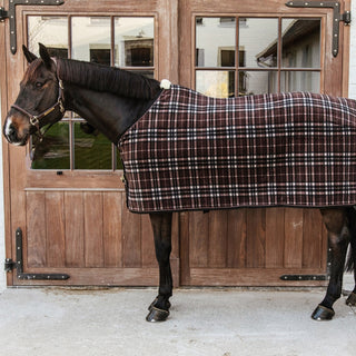 Fleece Rug Heavy | Check Printing Brown