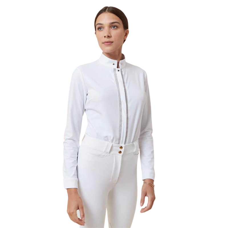 Ladies Venezia Long Sleeve Show Shirt - White