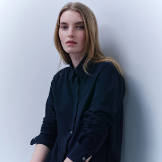 Ladies Casual Piquet Shirt | Navy