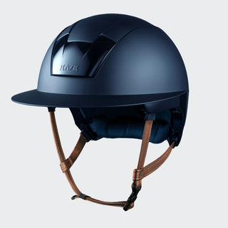 Kooki Lady Riding Helmet | Navy Matt | Light Brown