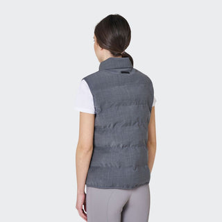 Ladies Wool Quilted Vest | Grey Melange