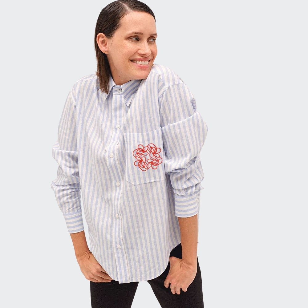 Ladies Olga Lightweight Shirt | Blue Stripes