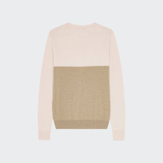 Ladies Cashmere & Wool Star Logo Crew Sweater | Rosa + Sand