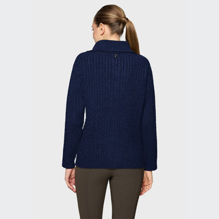 Ladies Suzanne Twisted Pullover Sweater | Navy