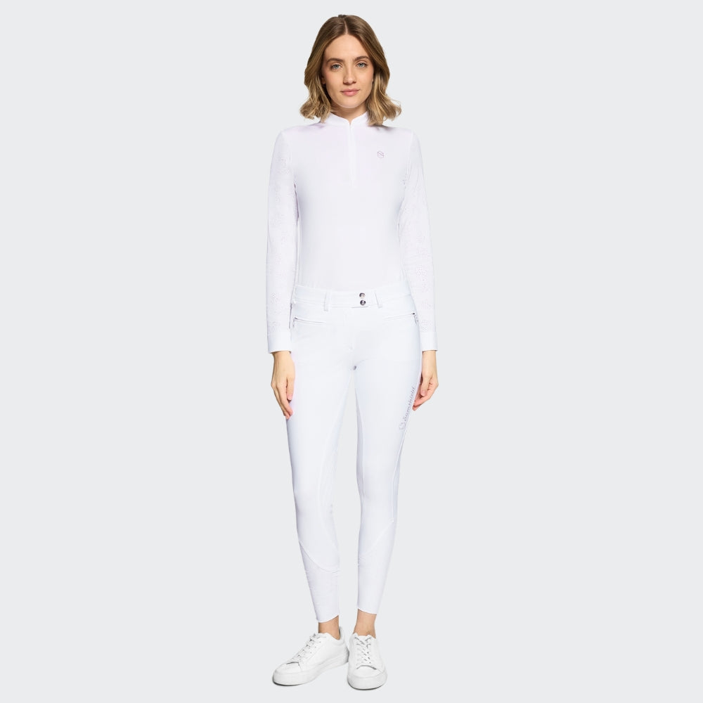 Ladies Adele Breeches | Medium Rise | Knee Grip | White
