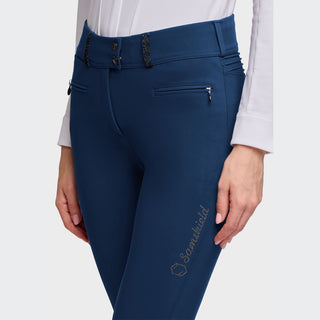 Ladies Clara Crystal Fabric Breeches | High Rise | Cosmic Blue