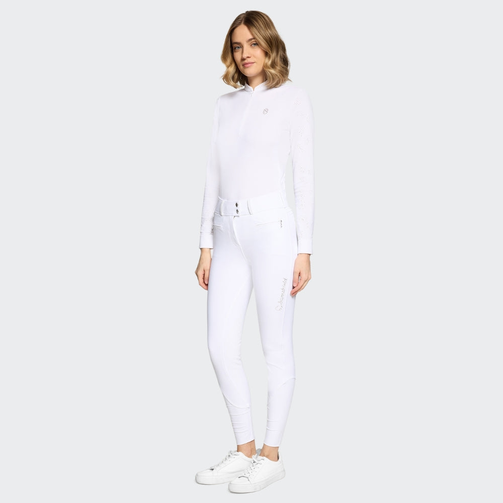 Ladies Clara Nova Breeches | High Rise | Knee Grip | White