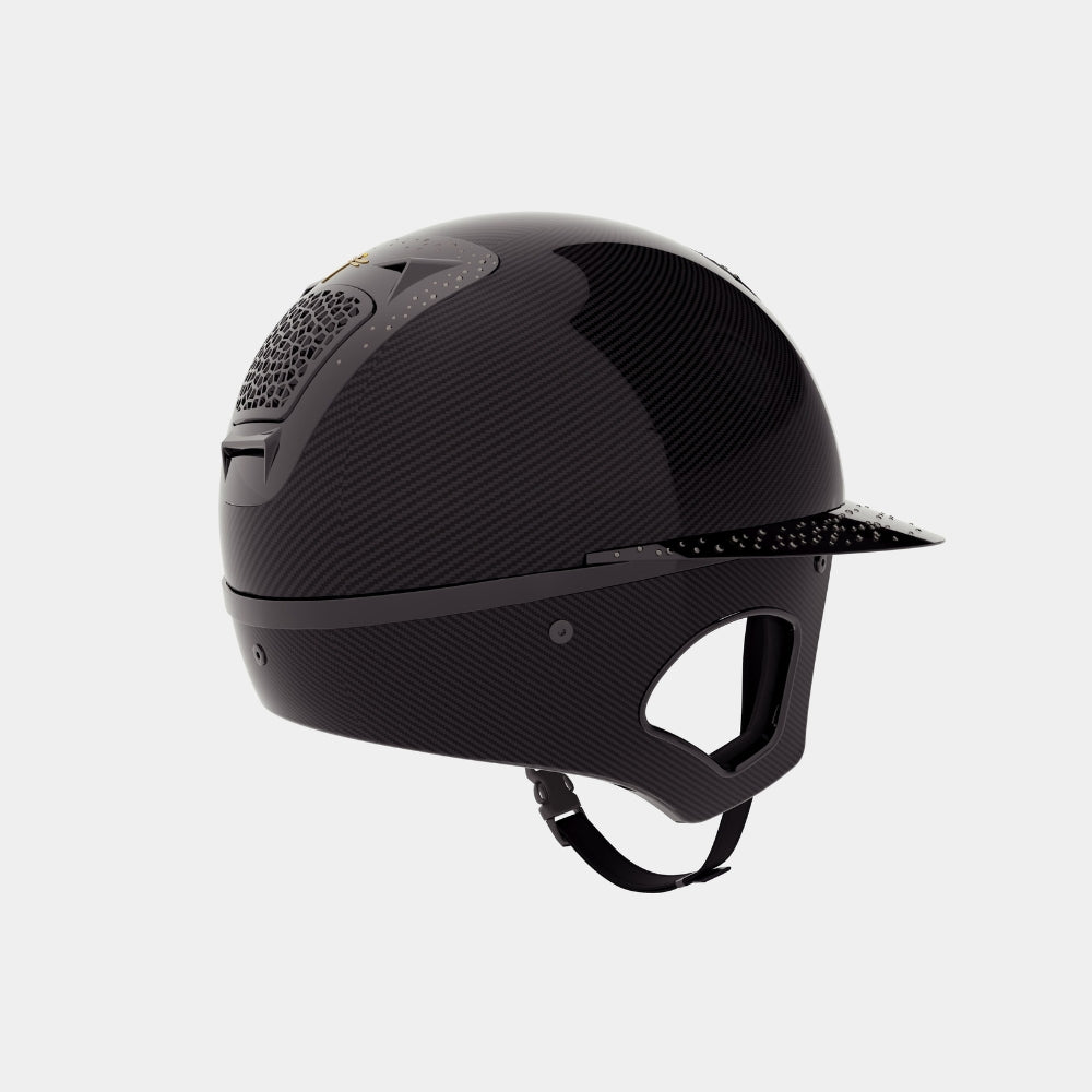 Voronoï Carbon Crystal Helmet With Temple Protection | Black | Black Crystal