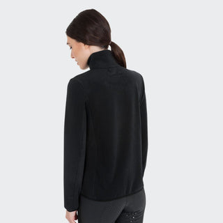 Ladies High Neck Half Zip Fleece Sweater | Black
