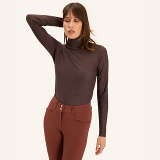 Calder Long Sleeve Training Polo | Chocolate