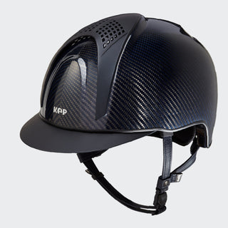 Carbon Helmet | E-Light Shine | Black & Blue | 2 Blue Matt Inserts