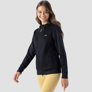 Ladies Tech Hoodie Full Zip | Eqelis | Black