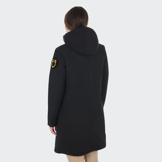 Ladies Water & Wind Repellent Long Down Padded Coat | Black