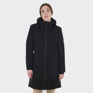 Ladies Water & Wind Repellent Long Down Padded Coat | Black