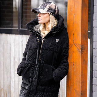 Ladies Cavallika Long Teddy Maxi Coat | Black