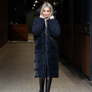 Ladies Cavallika Long Teddy Maxi Coat | Black