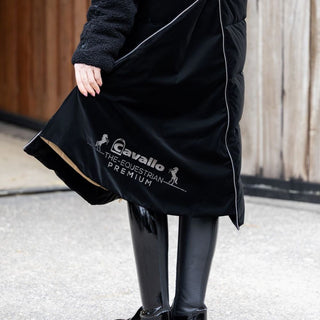 Ladies Cavallika Long Teddy Maxi Coat | Black