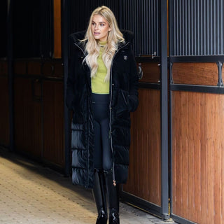 Ladies Cavallika Long Teddy Maxi Coat | Black