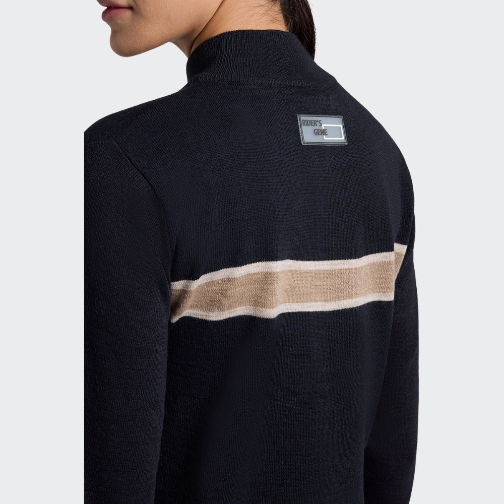 Ladies RG Italy Wool Blend Half Zip Sweater | Navy