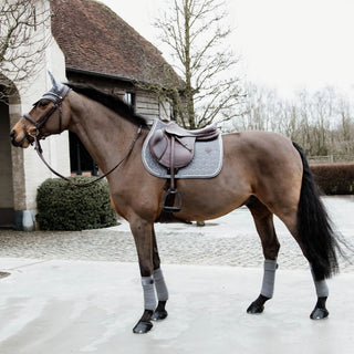Velvet Jumping Saddle Pad | Grey