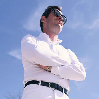 Mens Vitali Long Sleeve Show Shirt | White