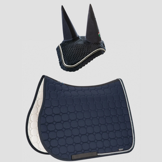 Combiset Rio Jumping Saddle Pad & Fly Hood - Navy